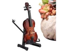 Miniature Violin - Wooden 17x4.1x1.9cm | Mini Violin Figurine With Stand, Collectible Model Ornament | Decorative Desk Accessory For Living Room Study Room Office Home Music Lover Display