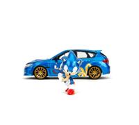 Miniature voiture - JADA - Subaru Impreza WRX STI - Bleu - Échelle 1/24 - Livrée avec figurine Sonic