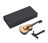 Miniature Wooden Guitar Model | Handmade Craft Decor for Home Desk/Office/Music Room | Realistic Display Ornament with Stand & Presentation Box (16cm)