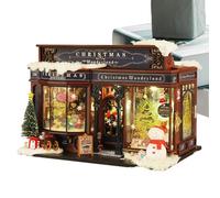 Miniatures De Maison De De Noël,Maison De De Noël - Kit Tiny House De - Maisons De s en Bois avec Arbre De Et Meubles, Kit De De Créative, Décoration