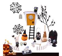 Miniatures de Maison de d'halloween, 35 Pièces Accessoires de Village d'halloween Figurines Miniatures, Accessoires de Village, Mini Paysage de Jardin, Jouets de ma