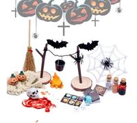 Miniatures de Maison de Halloween | Ensemble de Figurines de Chauve-Souris avec têtes de crânes de de 27 pièces - Mini pour Maisons de réutilisables sur Le thème de