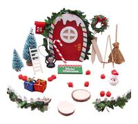 Miniatures de Maison de poupée, 1 Ensemble Petites Portes fées avec décor Noël