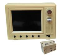 Miniatures de Maison de poupée, TV Maison poupée à l'échelle 1:12, Mini Jouet TV Rechargeable par USB Qui Peut Lire des vidéos avec écran LCD et antenne rotative à 180° pour Le Bricolage, Jaune