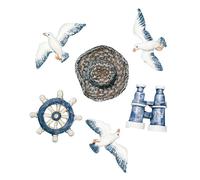 Rayher 8606600 objets en résine synthétique : épaves et débris, 6 pces, 2-4 cm, Blanche