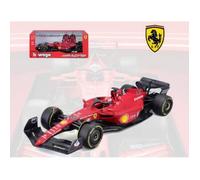 Miniatures montées - BURAGO - Ferrari F1-75 Leclerc 2022 - Échelle 1/18 - Rouge - Avec casque