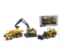 New Ray- Coffret 3 engins de Chantier Volvo Window Box, 32095, Jaune