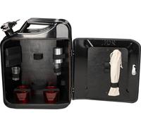 Minibar mobile set 2 'Canister' - Mini bar verrouillable en design de bidon d'essence - idéal pour les amateurs de whisky et de schnaps - cadeau d'anniversaire parfait pour les hommes, accessoires inc