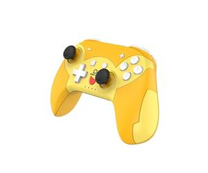 Minibird Pop Top - Manette sans fil Bluetooth "Pika" pour Nintendo Switch - Autonomie 16 heures - Manette Compacte et Compatible pour Switch/Switch Lite/Switch Pro - Turbo - Jaune