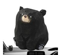 Minibjörn Mini statuette sculptée en bois sculpté - Ours en bois - Décoration de table - Objets intérieurs et extérieurs pour tables basses, bibliothèques - Expressions vives