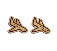 Miniblings Boucles d'oreille oreille avion Aéroport vol Airplaine lasered - Boucles d'oreille bijoux de mode main je branche Boucles d'oreille