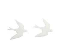 Miniblings Boucles d'oreilles hirondelles en verre acrylique blanc - Motif oiseau et hirondelle - Bijoux fantaisie faits à la main