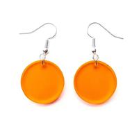 Miniblings Boucles d'oreilles rétro vintage années 70 - En verre acrylique - Style hippie bohème - 22 mm - Bijou fantaisie fait main - Plaqué argent