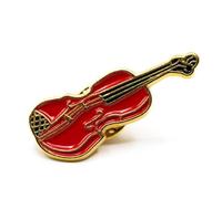Miniblings Broche en forme de violon - Instrument de violon rouge - Bijou fantaisie original - Broche plaquée or