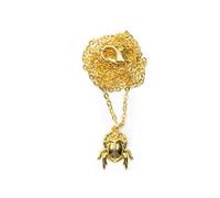 Miniblings Chaîne scarabée 50 cm Pendentif Coccinelle Pilulier Or - Bijou fantaisie original - Chaîne à maillons plaqué or, 16mm, Métal
