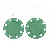 Miniblings cintre Boucles d'oreille de jetons de poker poker Casino Las Vegas jeu vert - Bijoux Fashion main argenté Boucles d'oreille