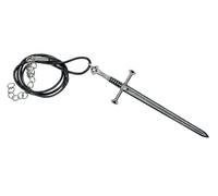 Miniblings Collier épée - Bijoux tendance fait à la main Chaîne I 45 cm Chevalier RPG Jeu de rôle Fantaisie médiévale - Cuir, 87mm, Cuir, Non connu
