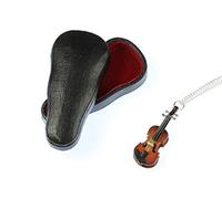 Miniblings de Violon en Bois Collier - Main Bijoux à la Mode I Longueur pendante: 60 cm - Miniature + boîte à Musique