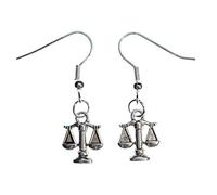 Miniblings échelle Boucles d'oreille argenté cintre de métal horoscope de la Justice Jura - Bijoux fantaisie main argenté Boucles d'oreille