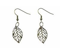Miniblings feuille arbre feuilles de cintre Boucles d'oreille Nature Bio du Bronze 25 mm - Bijoux Fashion main argenté Boucles d'oreille