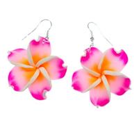 Miniblings frangipaniers Boucles d'oreille fleur de fleurs engined Plumeria Surf argile rose - argenté de bijoux à la mode main I Boucles d'oreille