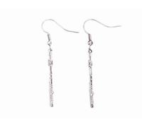 Miniblings instrument de suspension de Flûte traversière flûtiste Musique Orchestre de 35mm - Bijoux Fashion main argenté Boucles d'oreille