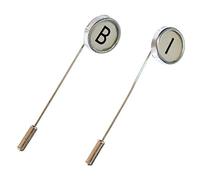 Miniblings Lettre Cravate épingle Pince à Cravate Cravate Initiale ABC Nom Choix Blanc - Bijoux Fashion Main I Cravate épingle Pince à Cravate Cravate Bijoux Mr Hommes Bijoux Pince, 2nd Letter:A