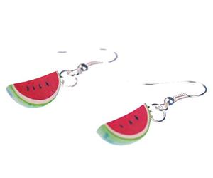 Miniblings melon pastèque Boucles d'oreille - Bijoux mode main I Summer Party vacances vacances huitième - Boucles d'oreille argent Boucles d'oreille