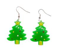 Miniblings Noël Cintre arbre de Noël arbre de Noël coloré - bijoux à la mode main argenté de I Boucles d'oreille