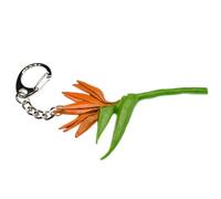 Miniblings Oiseau de Paradis de Fleurs Porte-clé Porte-clés en Caoutchouc Dur Jardin Fleur Fleur - Bijoux à la Mode Main I I Pendentif Trousseau de clés Porte-Clef
