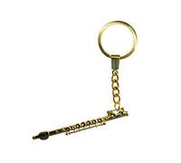 Miniblings Or Flûte traversière flûte Porte-clé Porte-clés flûtiste + boîte - Bijoux à la Mode Main I I Pendentif Trousseau de clés Porte-Clef