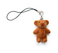 Miniblings Ours en peluche Bear aspect velours Pendentif pour téléphone mobile ours brun du pendentif bijoux faits à la main I Porte-clé Porte-clés