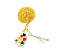 Miniblings Palette de Couleurs Pinceau Chaîne Collier 60cm Palette Peinture Artiste Or
