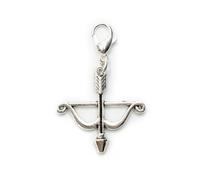 Miniblings Pendentif en forme d'arc en forme de flèche Sagittaire,Pendentif en forme de signe du zodiaque Sagittaire,Fabriqué à la main,Pendentif plaqué argent,Pendentif pour bracelet, 25mm, Métal