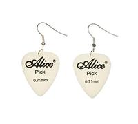 Miniblings plectre plectre cintre Boucles d'oreille guitare band guitare électrique blanc - Bijoux mode main I ni argenté Boucles d'oreille