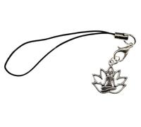 Miniblings Relaxation Yoga Position du Lotus Pendentif pour téléphone Mobile Om Shanti Mobile Yogini Yogi Main Pendentif Bijoux de Mode I Porte-clé Porte-clés
