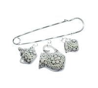 Miniblings Teatime pot tasse théière bouton broches de points - Bijoux Fashion main I Pin Button Pins