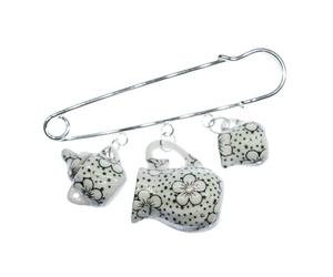 Miniblings Teatime pot tasse théière bouton broches de points - Bijoux Fashion main I Pin Button Pins