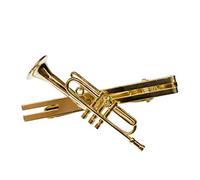 Miniblings trompette Cravate pince de Cravate + boîte musique trompette doré - bijoux à la mode main je Cravate bijoux Mr hommes bijoux épingle pince à cravate Cravate clip