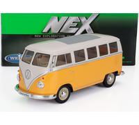 MINIBUS STATIQUE WELLY VOLKSWAGEN T1 1962 JAUNE BLANC 1/24