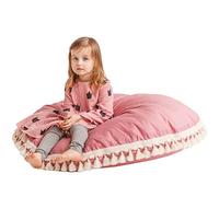 MINICAMP Coussins de Sol Larges pour Enfants - Pouf Ultra-Doux avec garnissage & Housse Lavable - Chaise Longue Mignonne pour Sol, Oreiller de Lecture - 100% Coton - 100 cm de Large (Rose)