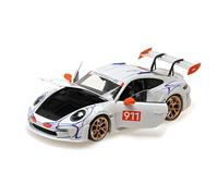Minichamps 110062041 - Porsch. 911 (992) GT3RS White & Orange 2023 - échelle 1/18 - modèle de Voiture