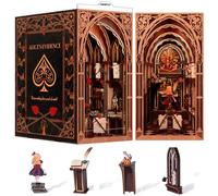 MiniCity Alice au Pays Merveilleux Book Nook DIY en Bois avec éclairage LED | Construisez le procès d'Alice; 267 pièces avec LED, cache-poussière; colle, outils de montage et notice; 6-8 h, dès 14 ans.