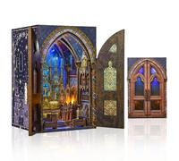 MiniCity Basilique Notre-Dame Kit Book Nook DIY, Puzzle 3D en Bois avec LED | Maquette de la basilique Notre-Dame; 125 pièces avec LED et doubles portes; colle, outils et notice; 2-4 h, dès 14 ans.