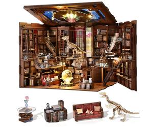 MiniCity Beyond Library Book Nook décoratif, Puzzle 3D en Bois avec LED | Créez une bibliothèque privée comme décor miniature; 1074 pièces, LED, cache-poussière; 8-10 h, dès 14 ans; décor soigné.