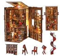 MiniCity Bibliothèque de l'Abbaye Book Nook Kit, Puzzle 3D en Bois avec LED