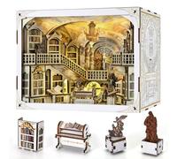 MiniCity Bibliothèque Divine Book Nook DIY, Maquette 3D en Bois avec LED