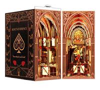 MiniCity Book Nook Kit, Book Nook kit, DIY Miniature House kit, 3D Wooden Puzzle MiniCity kit, Bookshelf Insert with LED Lighting for Adults, Alice in Wonderland