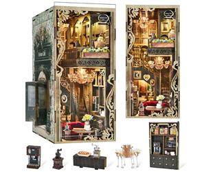 MiniCity Café des Saisons, Book Nook, Maquette Miniature avec éclairage LED | Créez un café français rétro comme décor miniature; 347 pièces, LED, cache-poussière; 8-10 h, dès 14 ans; décor soigné.