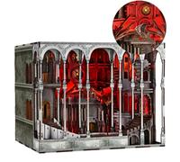 MiniCity Château des Braises Kit Book Nook DIY, Puzzle 3D en Bois avec LED | 18 × 23 × 18 cm; maquette de 596 pièces avec LED, cache-poussière; colle, outils et notice illustrée; 10-12 h, dès 14 ans.